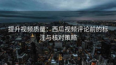 提升视频质量：西瓜视频评论前的标注与核对策略