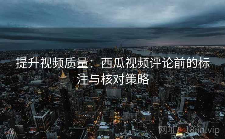 提升视频质量：西瓜视频评论前的标注与核对策略