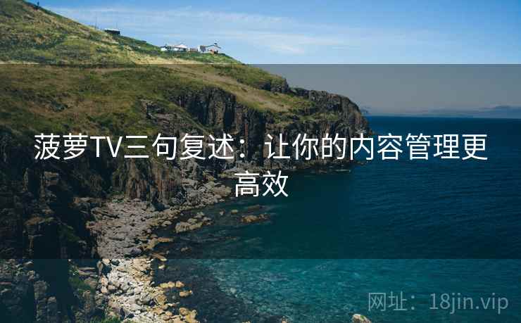 菠萝TV三句复述：让你的内容管理更高效