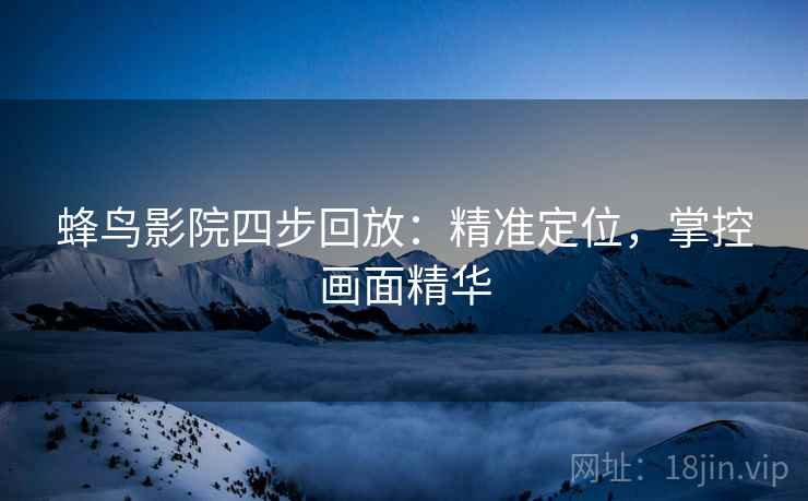 蜂鸟影院四步回放：精准定位，掌控画面精华