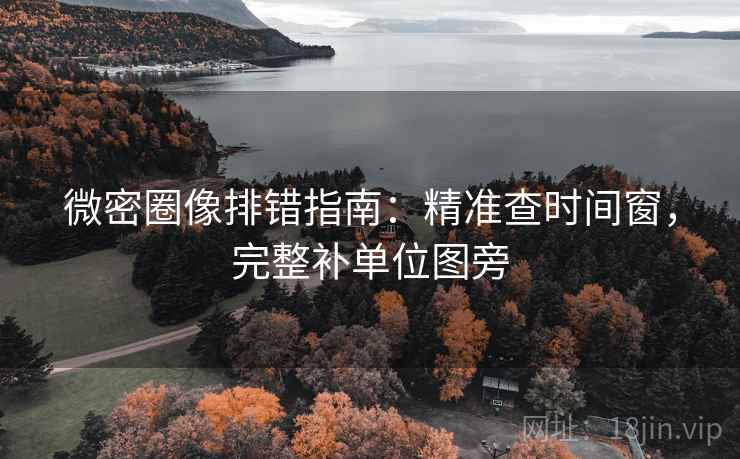 微密圈像排错指南：精准查时间窗，完整补单位图旁